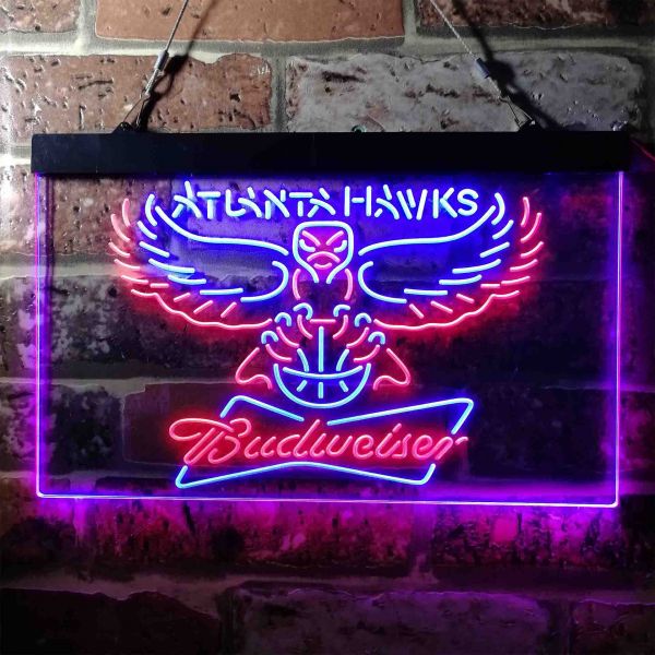 Atlanta Hawks Budweiser Neon Dual LED Sign